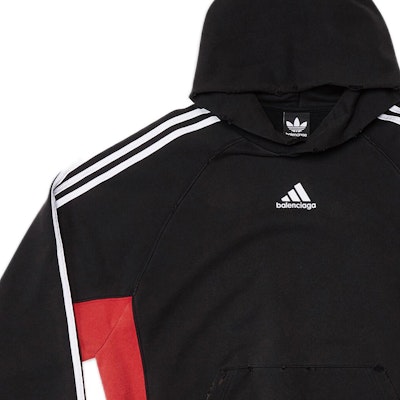 Balenciaga x Adidas Originals 標誌印花條紋連帽衫 黑色. 712395TNVA81003 Sizing Balenciaga x Adidas Originals 標誌印花條紋連帽衫 黑色. 712395TNVA81003