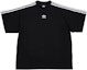 Buy Balenciaga x Adidas Originals 印刷條紋寬鬆版T恤 黑色 男款 723122TNVA68482