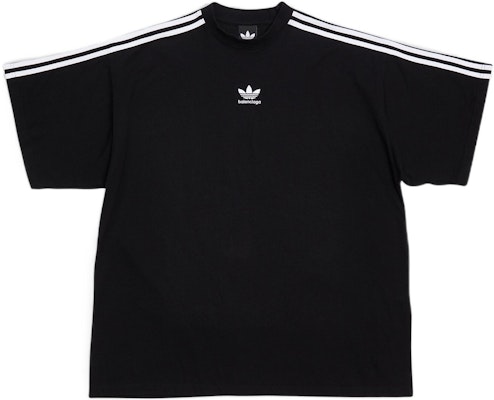 Balenciaga x Adidas Originals 印刷條紋寬鬆版T恤 黑色 男款 723122TNVA68482 Order Balenciaga x Adidas Originals 印刷條紋寬鬆版T恤 黑色 男款 723122TNVA68482