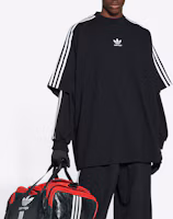 Shop Balenciaga x Adidas Originals 印刷條紋寬鬆版T恤 黑色 男款 723122TNVA68482
