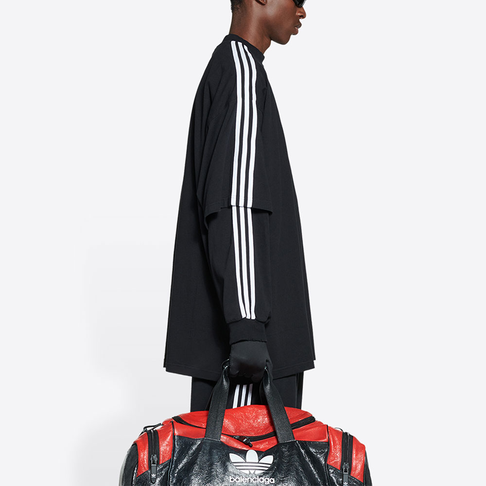 Details for Balenciaga x Adidas Originals 印刷條紋寬鬆版T恤 黑色 男款 723122TNVA68482