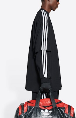 Balenciaga x Adidas Originals 印刷條紋寬鬆版T恤 黑色 男款 723122TNVA68482 Details for Balenciaga x Adidas Originals 印刷條紋寬鬆版T恤 黑色 男款 723122TNVA68482