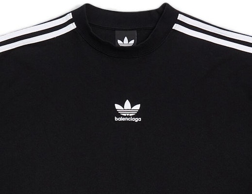 Balenciaga x Adidas Originals 印刷條紋寬鬆版T恤 黑色 男款 723122TNVA68482 Sizing Balenciaga x Adidas Originals 印刷條紋寬鬆版T恤 黑色 男款 723122TNVA68482