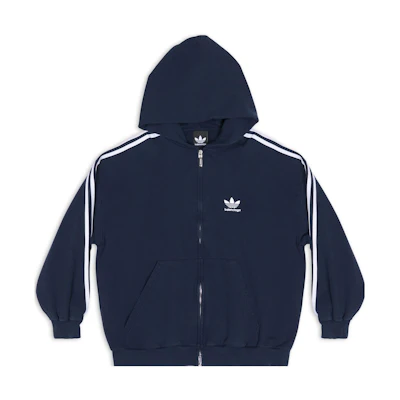Balenciaga Adidas Originals Logo Print Zip Jacket Navy Unisex Regular Fit 723754TNVN24648