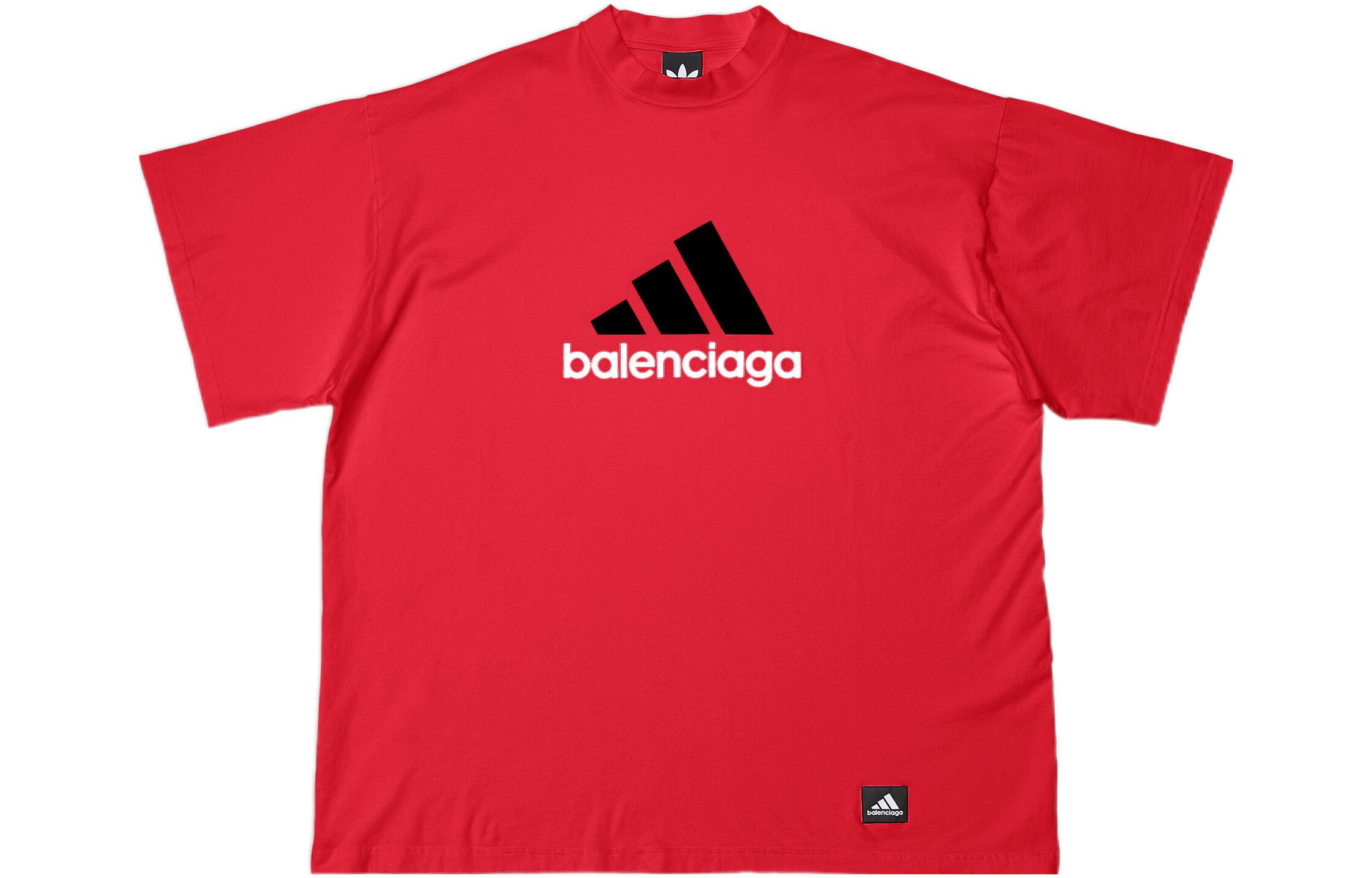 Order Camiseta Roja Balenciaga x Adidas Originals Logo Retro para Hombre Ajuste Holgado. 712398TNVA66278