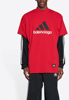 Camiseta Roja Balenciaga x Adidas Originals Logo Retro para Hombre Ajuste Holgado. 712398TNVA66278 Shop Camiseta Roja Balenciaga x Adidas Originals Logo Retro para Hombre Ajuste Holgado. 712398TNVA66278
