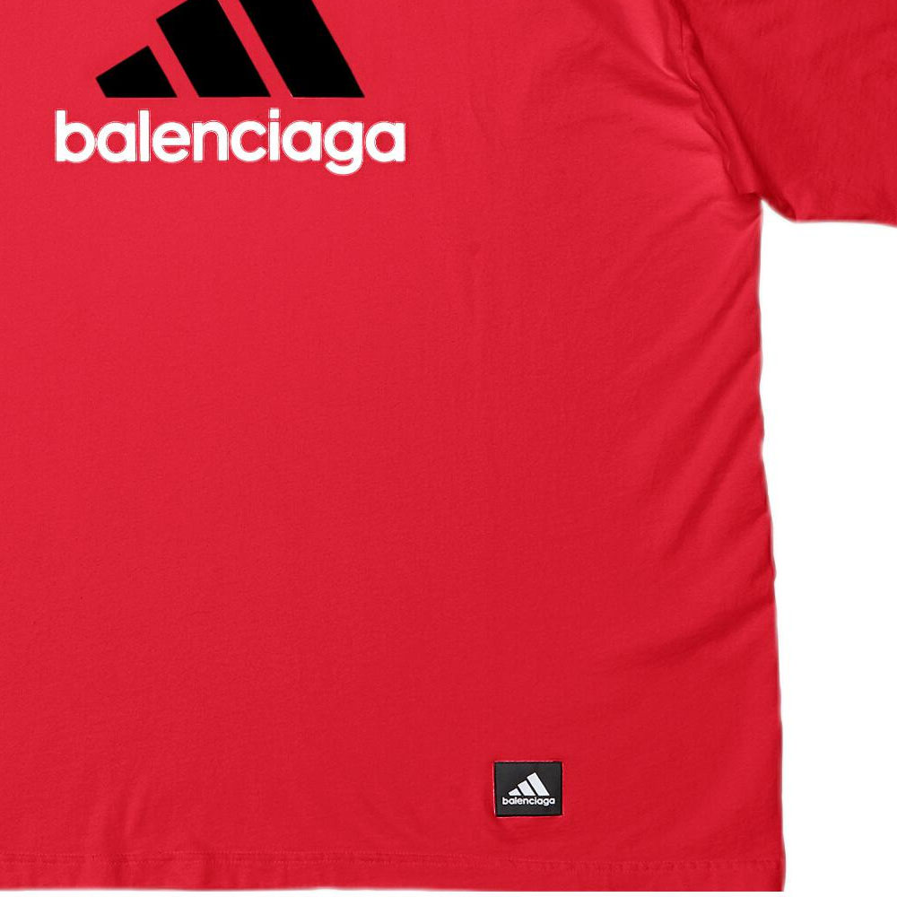 Sizing Camiseta Roja Balenciaga x Adidas Originals Logo Retro para Hombre Ajuste Holgado. 712398TNVA66278