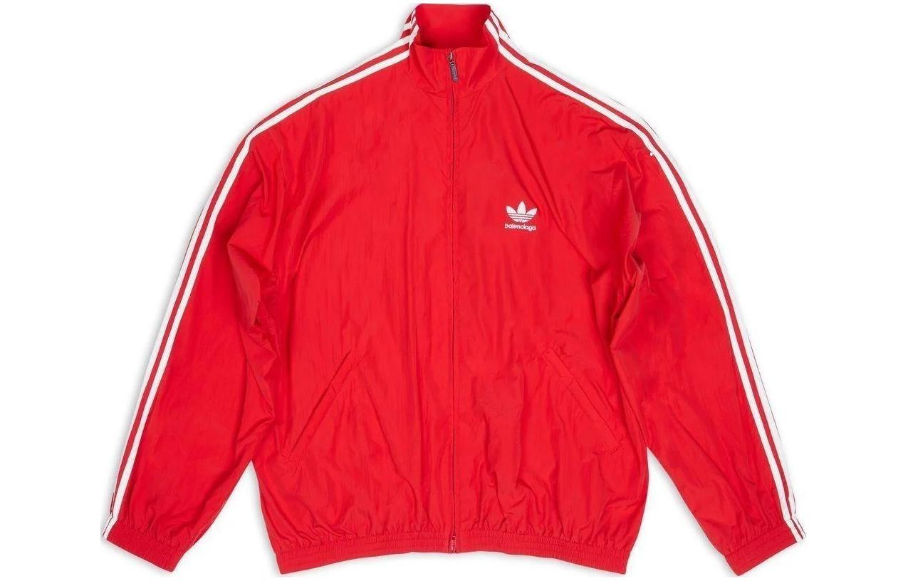 Balenciaga adidas Originals Red Logo Print Striped Jacket - Unisex Loose Fit 712280TNQ246498