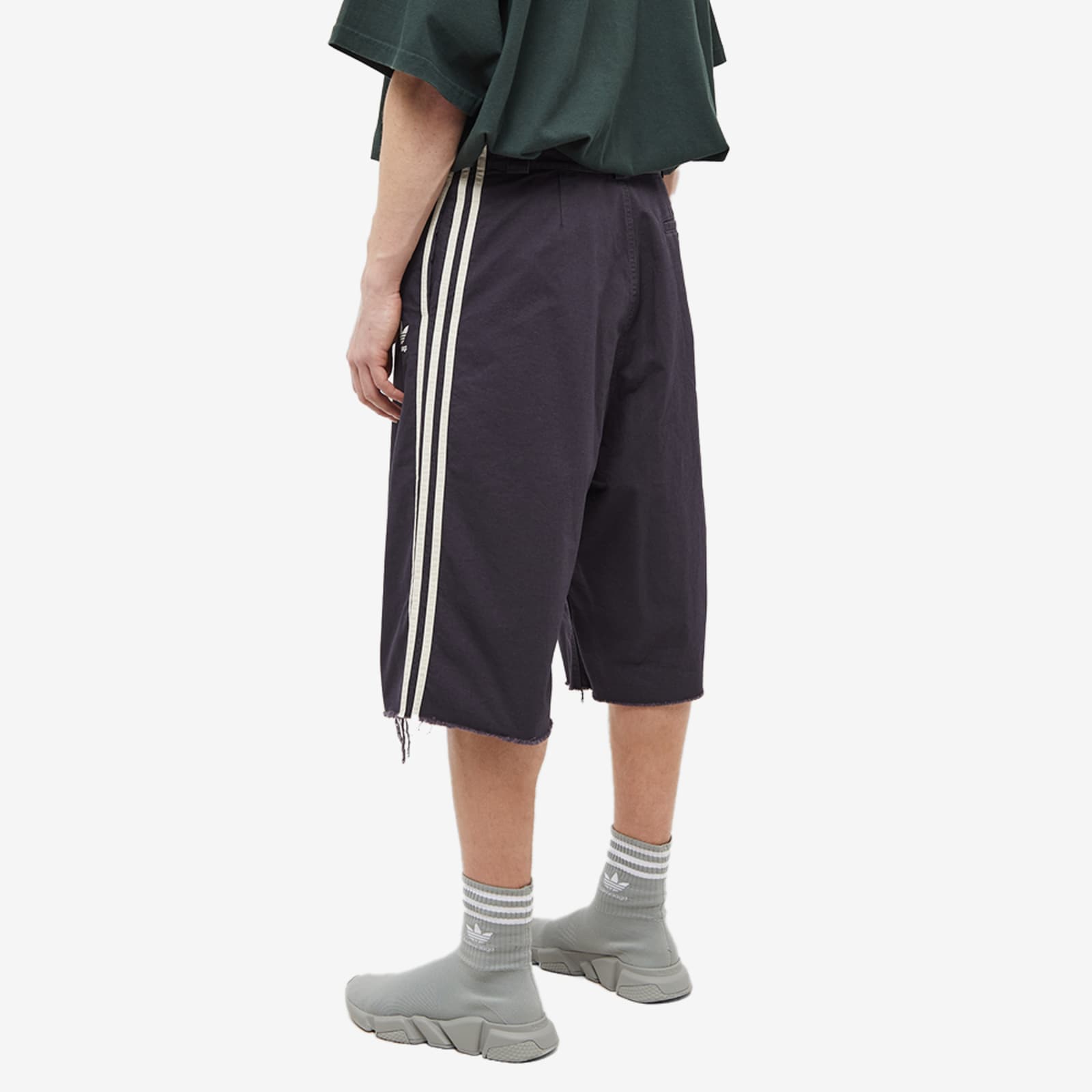 Details for Balenciaga x adidas SS23  Navy Logo Print Loose-Fit Shorts. 725587TNP048065