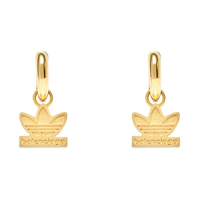 Balenciaga x adidas Trefoil Earrings Gold