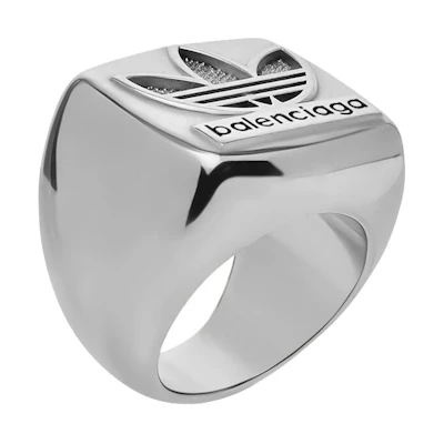 Balenciaga x adidas Trefoil Signet Ring Silver
