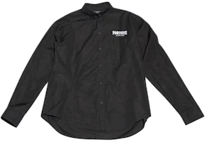 Balenciaga x FORTNITE FW21 Logo Print Collared Long Sleeve Shirt Black Menswear 684432TYB181000 Balenciaga x FORTNITE FW21 Logo Print Collared Long Sleeve Shirt Black Menswear 684432TYB181000