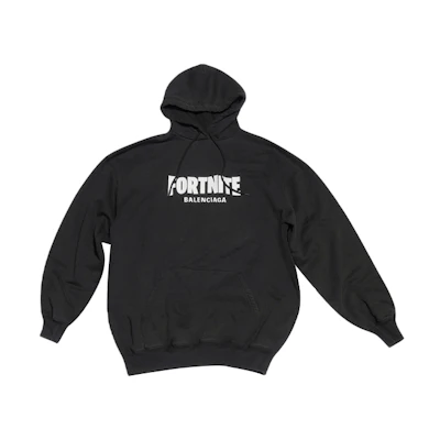 Balenciaga FORTNITE FW21 Oversized Logo Hoodie Black Edition 600583TLVO41070