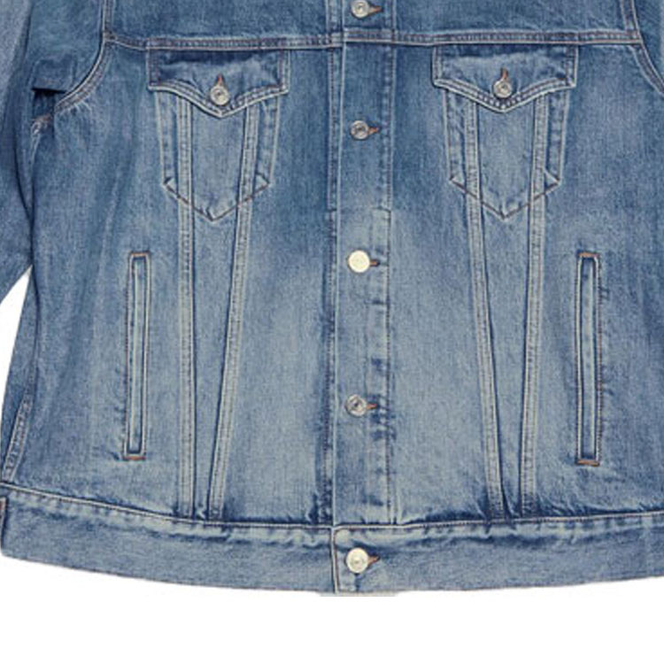 Balenciaga Fortnite FW21 Washed Denim Jacket Blue Regular Fit Long Sleeve 684001TJW730420 圖 7