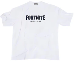 Balenciaga x Fortnite Logo Print Oversized White T-Shirt Men 612966TLVO39040 Balenciaga x Fortnite Logo Print Oversized White T-Shirt Men 612966TLVO39040