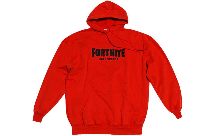 Balenciaga FORTNITE Logo Print Red Hoodie 600583TLVO46506