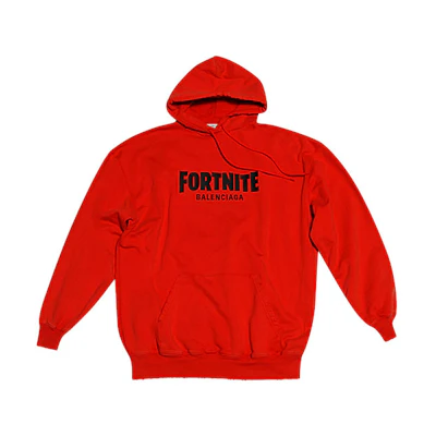 Balenciaga FORTNITE Logo Print Red Hoodie 600583TLVO46506