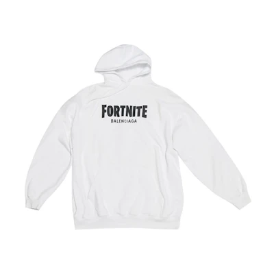 Balenciaga Fortnite White Logo Print Hoodie Casual Long Sleeve 578135TLVO49040