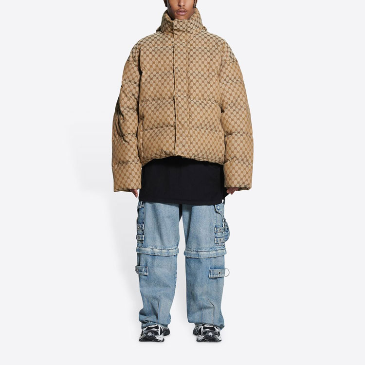 Purchase Balenciaga x Gucci Hacker Series BB Monogram Jaket Puff Unisex Beige Mantel Musim Dingin 681883TLO539585