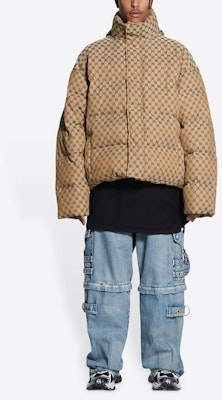 Balenciaga x Gucci Hacker Series BB Monogram Jaket Puff Unisex Beige Mantel Musim Dingin 681883TLO539585 Purchase Balenciaga x Gucci Hacker Series BB Monogram Jaket Puff Unisex Beige Mantel Musim Dingin 681883TLO539585