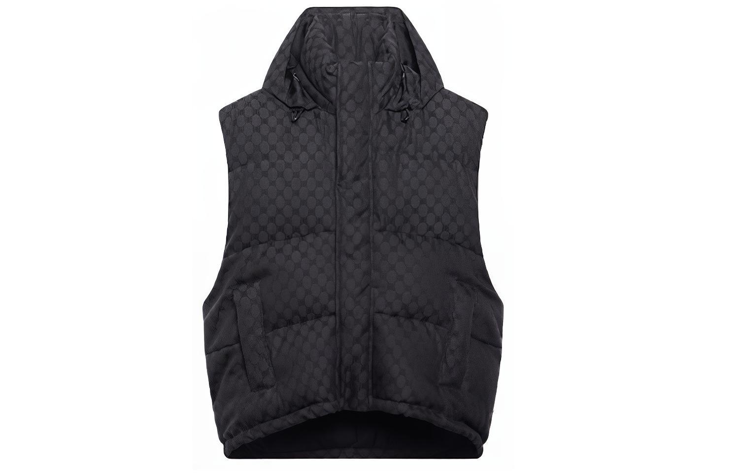 Balenciaga x Gucci Monogram Hooded Puffer Vest Unisex Black. 681884TLO531269