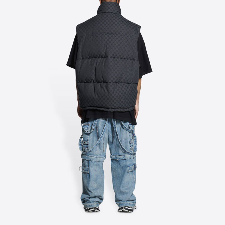 Purchase Balenciaga x Gucci Monogram Jaket Rompi Tebal Hoodie Unisex Hitam. 681884TLO531269