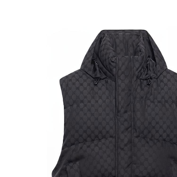 Sizing Balenciaga x Gucci Monogram Jaket Rompi Tebal Hoodie Unisex Hitam. 681884TLO531269