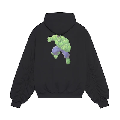 Balenciaga Hulk FW21 Black Graphic Print Oversized Hoodie Unisex. 657115TLV621000