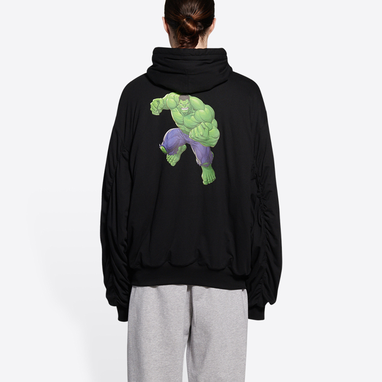 Balenciaga Hulk FW21 Black Graphic Print Oversized Hoodie Unisex. 657115TLV621000 圖 5