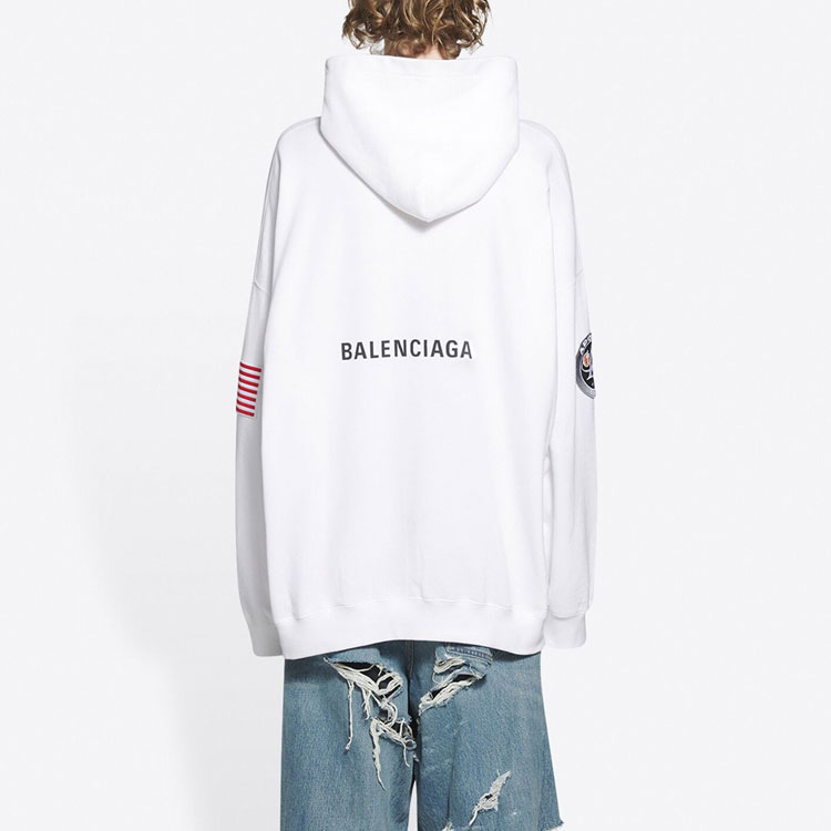 Balenciaga NASA FW21 White Logo Patch Oversized Hoodie Mens. 651799TKVD89040 圖 6