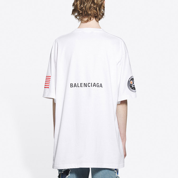 Purchase Balenciaga x NASA Logo Cetakan Baju T Putih Regular Fit. 651795TKVD79040