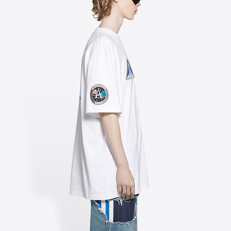Details for Balenciaga x NASA Logo Cetakan Baju T Putih Regular Fit. 651795TKVD79040