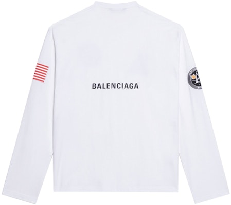 Balenciaga x NASA 宇宙飛船圖案白色長袖圓領T恤 男款 662496TKVD79040 Lookbook Balenciaga x NASA 宇宙飛船圖案白色長袖圓領T恤 男款 662496TKVD79040