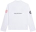 Lookbook バレンシアガ×NASA 宇宙船プリント ホワイト 長袖クルーネックTシャツ メンズ 662496TKVD79040