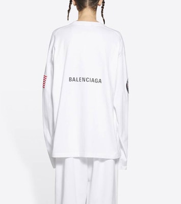 Balenciaga x NASA 宇宙飛船圖案白色長袖圓領T恤 男款 662496TKVD79040 Details for Balenciaga x NASA 宇宙飛船圖案白色長袖圓領T恤 男款 662496TKVD79040