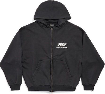 巴黎世家 x 极速快感 FW24 标志拉链连帽衫 男女同款 黑色 770939TQV721083 Buy 巴黎世家 x 极速快感 FW24 标志拉链连帽衫 男女同款 黑色 770939TQV721083