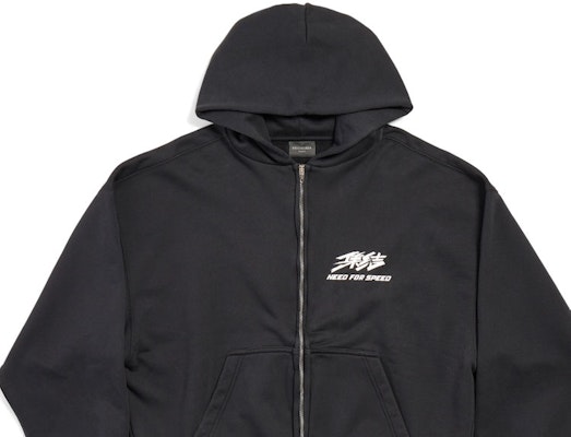 巴黎世家 x 极速快感 FW24 标志拉链连帽衫 男女同款 黑色 770939TQV721083 Shop 巴黎世家 x 极速快感 FW24 标志拉链连帽衫 男女同款 黑色 770939TQV721083