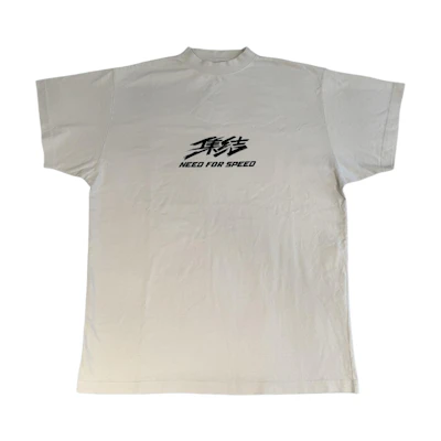 Balenciaga Need for Speed SS24 Logo Print Crewneck T-Shirt White Regular Fit 787349TQV739016