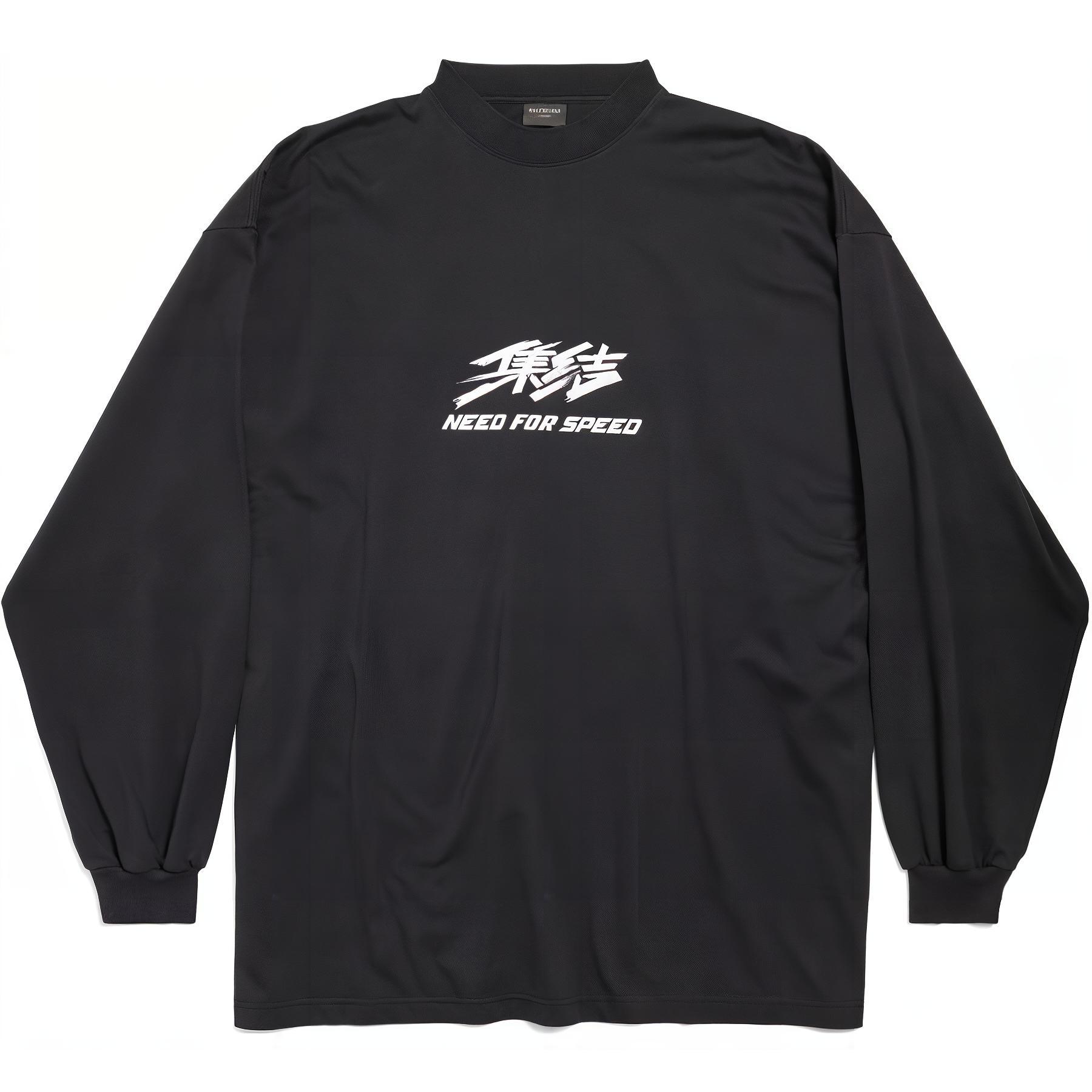 Balenciaga x Need for Speed SS24 Logo Print Long Sleeve T-Shirt Black Unisex. 796917TQV731083