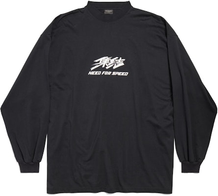 バレンシアガ x ニード・フォー・スピード SS24 ロゴプリント 長袖Tシャツ ブラック ユニセックス 796917TQV731083 Order バレンシアガ x ニード・フォー・スピード SS24 ロゴプリント 長袖Tシャツ ブラック ユニセックス 796917TQV731083