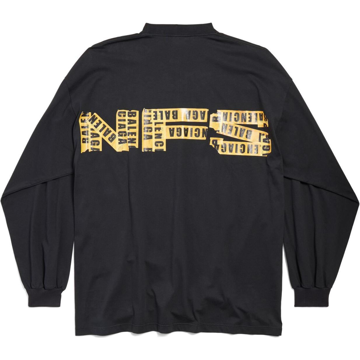 Lookbook バレンシアガ x ニード・フォー・スピード SS24 ロゴプリント 長袖Tシャツ ブラック ユニセックス 796917TQV731083