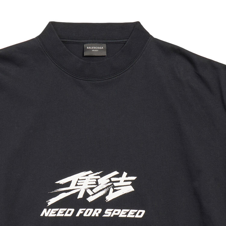 Purchase Camiseta Negra Unisex Oversize Balenciaga x Need for Speed SS24 Logo Print. 787349TQV731083