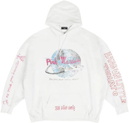 Balenciaga x Pink Martini FW22 Hoodie Putih dengan Cetakan Graffiti Unisex. 697971TMVO19800 Buy Balenciaga x Pink Martini FW22 Hoodie Putih dengan Cetakan Graffiti Unisex. 697971TMVO19800