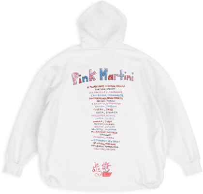 Balenciaga x Pink Martini FW22 Hoodie Putih dengan Cetakan Graffiti Unisex. 697971TMVO19800 Lookbook Balenciaga x Pink Martini FW22 Hoodie Putih dengan Cetakan Graffiti Unisex. 697971TMVO19800