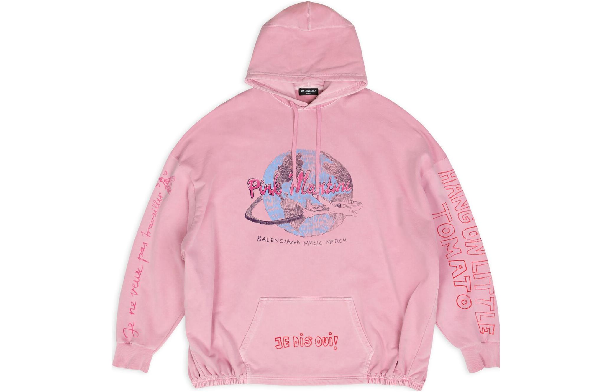 Balenciaga Pink Martini FW22 Logo Graffiti Pink Hoodie Unisex 697971TMVO10563 圖 2