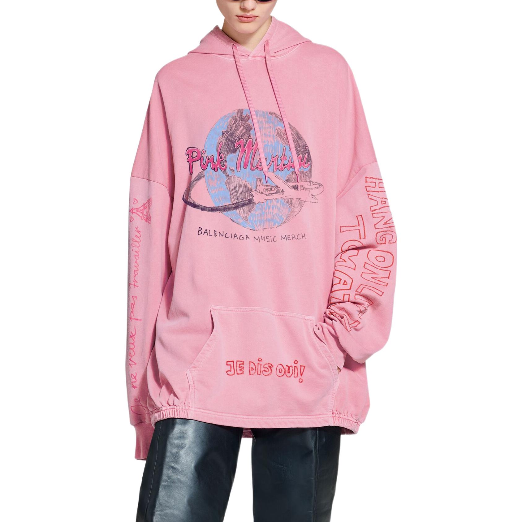 Balenciaga Pink Martini FW22 Logo Graffiti Pink Hoodie Unisex 697971TMVO10563 圖 4