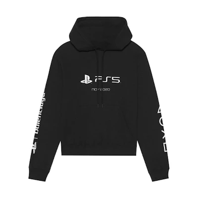 Balenciaga PlayStation Logo Print Hoodie Black Unisex. 657034TKVF41070