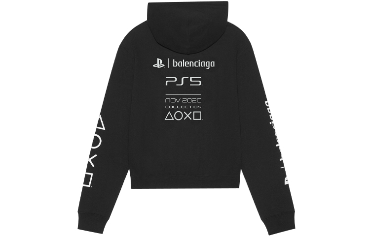 Lookbook Sudadera Unisex Negra Balenciaga x PlayStation con Logo Estampado. 657034TKVF41070