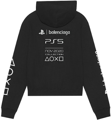 Sudadera Unisex Negra Balenciaga x PlayStation con Logo Estampado. 657034TKVF41070 Lookbook Sudadera Unisex Negra Balenciaga x PlayStation con Logo Estampado. 657034TKVF41070
