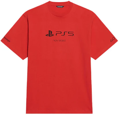 Balenciaga x PlayStation 紅色幾何標誌印花中性T恤 651795TKVF36552 Buy Balenciaga x PlayStation 紅色幾何標誌印花中性T恤 651795TKVF36552